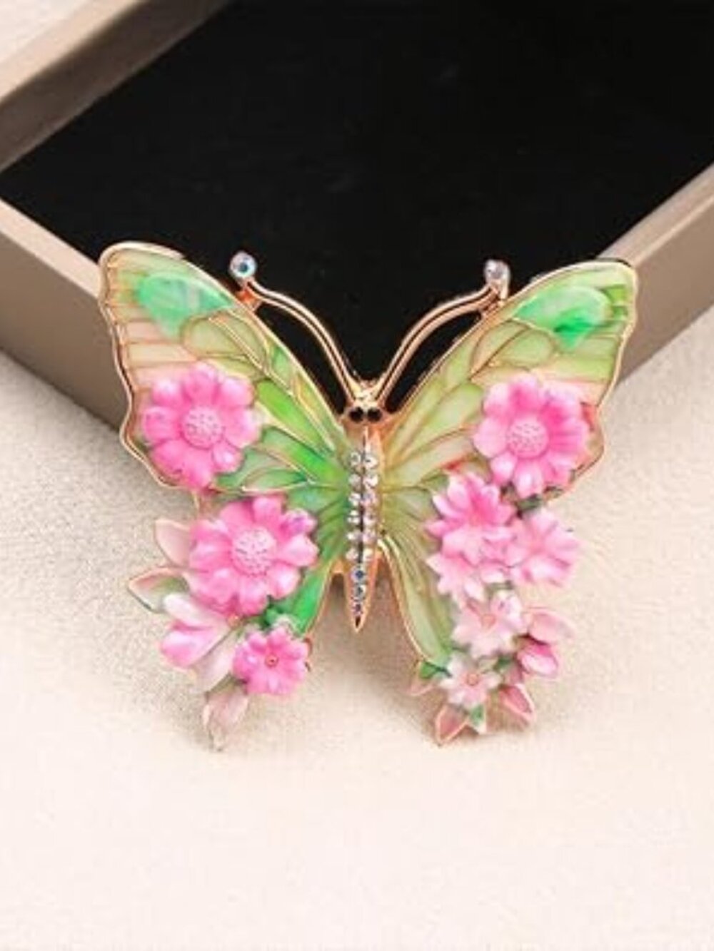 Colorful Butterfly Enamel Brooch Lapel Pin Elegant‎ Jewelry Rhinestones